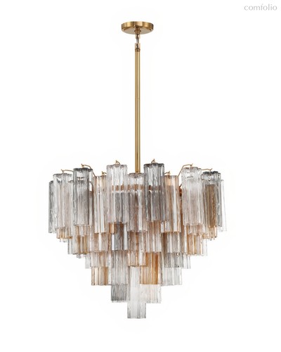 Люстра Толбот со стеклом Autumn, цвет полированная латунь - Louvre Home