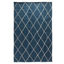 Ковер из джута темно-синего цвета с геометрическим рисунком из коллекции Ethnic, 200x300 см - Tkano