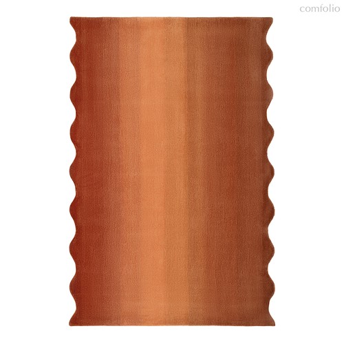 Ковер из шерсти Over Horizon терракотового цвета из коллекции Trendy Ruffles - Tkano