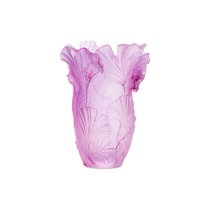 Ваза настольная Décor de Table Pate de Verre Cristal Гинкго 30 см, хрустальное тесто, фиолетовая,п/к - Decor De Table