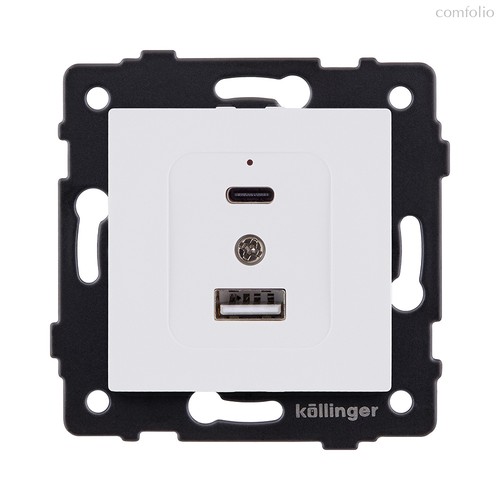 Розетка USB A+C 20W, белый матовый Kollinger REA-037WM для Aspekt, Eleganz, Reflex - Kollinger