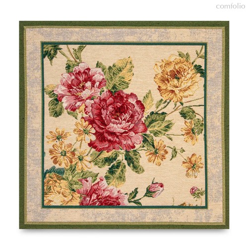 Салфетка сервировочная Mix&Match Home Королевский пион 45х45 см, гобелен, бежевая - Mix&Match