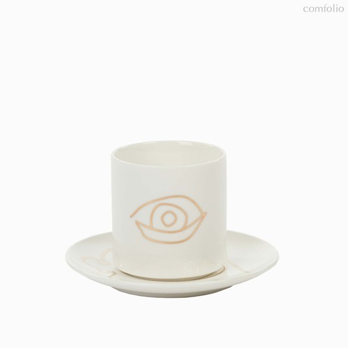 Чайная пара Eye Cup, цвет белый/золотой - Cosmo