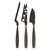 Набор ножей для твердого и полутвердого сыра Boska Монако+ 28см, 3 шт, чёрный, в кожаном чехле - Boska