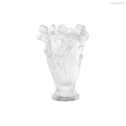 Ваза Decor de Table Pate de Verre Cristal Ирисы 32 см, хрустальное тесто, белая, п/к - Decor De Table
