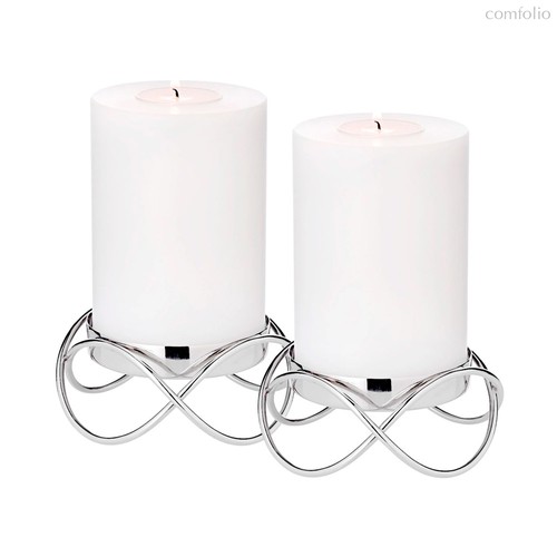 Набор подсвечников Edzard Бастия с подставками для чайной свечи Корнелиус d11,5хh5 см, 4 шт, никель - Edzard