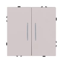 Выключатель 2-клавишный 10А/250В с LED подсветкой, кашемир матовый Kollinger Eclipse EC-010CM - Kollinger