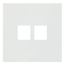 Лицевая панель для двойной информационной розетки 35442 MW, белый сатин - Rikett