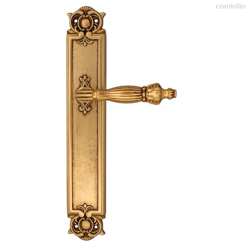 Дверная ручка Venezia Olimpo на планке PL97 французское золото + коричневый - Venezia Collezione