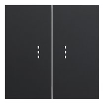 Клавиши двухклавишного выключателя с подсветкой 35612 MB, черный сатин - Rikett