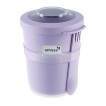 Ланч-бокс круглый Amuse Tylla 600 мл, 2 уровня, 10,4х14,2 см, пластик, лавандовый - Amuse