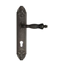 Дверная ручка Venezia Olimpo CYL на планке PL90 античное серебро