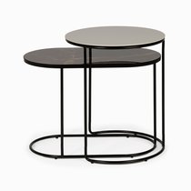 Кофейный столик Tomika 66х37, цвет белый/черный - Cosmo