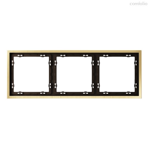 Рамка металлическая на 3 поста, S70 Metal латунь - Voltum