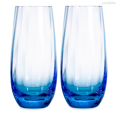 Набор стаканов для воды Moser Оптик 350 мл, 2 шт, аквамарин, п/к - Moser