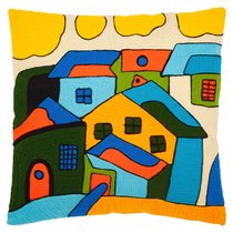 Подушка декоративная Домики с наполнителем - Covali