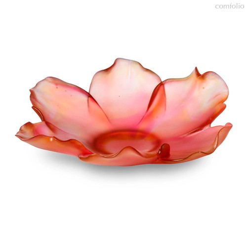 Чаша декоративная Decor de Table Pate de Verre Cristal Мак 18 см, красно-янтарная, п/к - Decor De Table