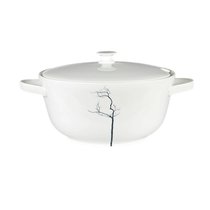 Блюдо для горячего с крышкой Dibbern Черный лес 2 л, фарфор костяной