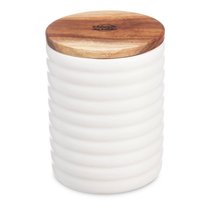 Банка для хранения Décor de table Home 550 мл, керамика, дерево, белая - Decor De Table