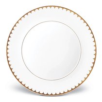 Тарелка обеденная L’Objet Эгейская 27 см, золотой декор, фарфор - L’Objet