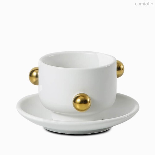 Чайная пара Gold Bead, цвет белый/золотой - Cosmo