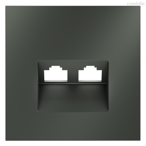 Накладка для розетки компьютерной двойной RJ45+RJ45 кат.6, S70 титан - Voltum