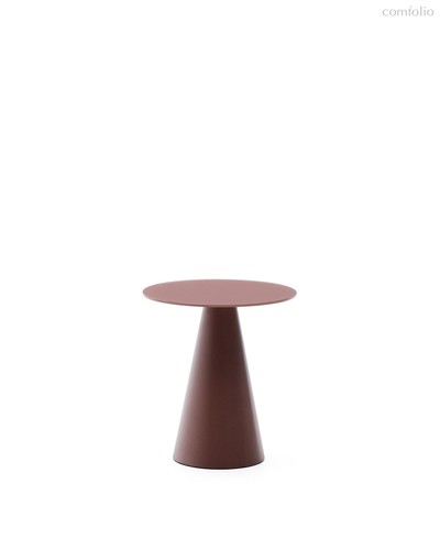 Журнальный столик Wilshire из стекла и стали терракотовый Ø50cm - La Forma