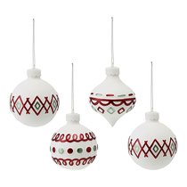 Набор ёлочных украшений с подсветкой Festive embroidey из коллекции New Year Essential, 4 шт. - Tkano