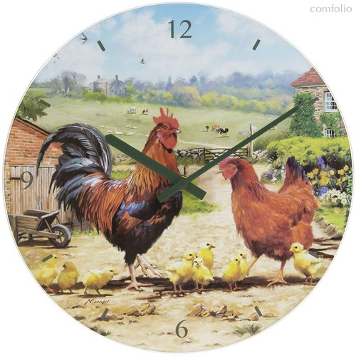 Часы настенные Lesser & Pavey Петушки и курочки d30см - Lesser & Pavey