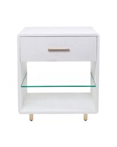 Белая прикроватная тумба с фактурной отделкой Тейт, цвет белый - Louvre Home