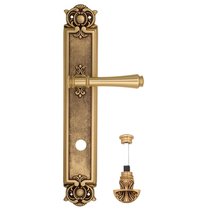 Дверная ручка Venezia Callisto WC-4 на планке PL97 французское золото + коричневый - Venezia Collezione