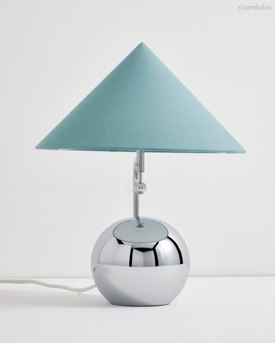 Серебристая лампа Шанталь с мятным конусным абажуром, цвет хром - Louvre Home