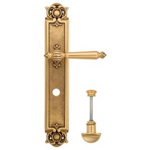 Дверная ручка Venezia Pellestrina WC-2 на планке PL97 французское золото + коричневый - Venezia Collezione