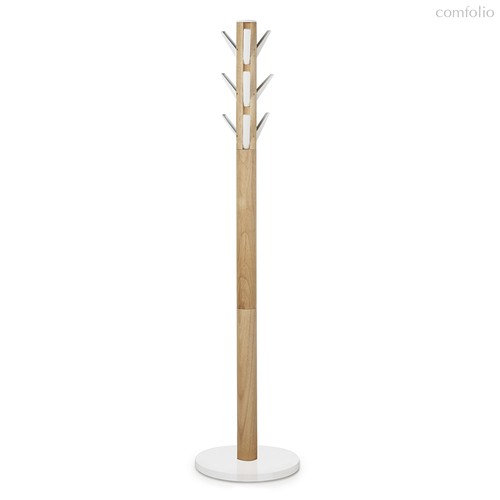 Вешалка напольная Flapper, белая-дерево - Umbra