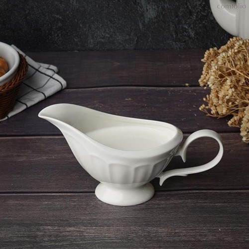 Соусник 220 мл 19,8x8 см h10,4 см с ручкой фарфор Bella - Noble