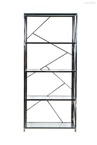 Стеллаж стекло прозр/темн. хром 80x35x180см - Garda Decor