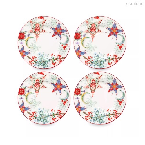 Набор тарелок десертных Mix&Match Home Счастливая Звезда 20,5 см, 4 шт, фарфор - Mix&Match