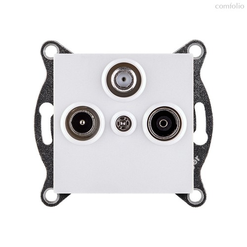 Розетка тройная TV (мама) + TV (папа) + спутниковая SAT, белый Kollinger REA-036WH для Aspekt, Eleganz, Reflex - Kollinger