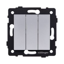 Выключатель 3-клавишный 10А/250В, серый Kollinger REA-S-012GY для Aspekt, Eleganz, Reflex - Kollinger