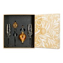 Набор подарочный Decor de table из фужеров для шампанского с елочными украшениями, п/к - Decor De Table