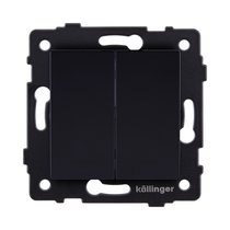 Выключатель 2-клавишный 10А/250В, черный Kollinger REA-S-007BK для Aspekt, Eleganz, Reflex - Kollinger