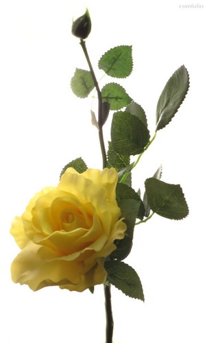 Роза Лимбо с почкой ярко желтая 30 см живое прикосновение (36 шт.в упак.) - Top Art Studio
