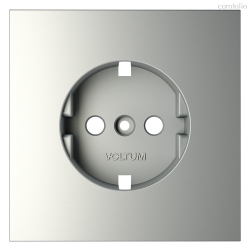 Накладка для розетки с заземлением, S70 сталь - Voltum