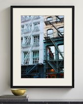 Интерьерный постер Fire Escapes, цвет белый - Louvre Home