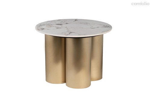 Стол журнальный керамогранит белый d60x45см - Garda Decor