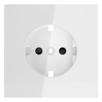 Накладка для розетки с заземлением и защитными шторками, S70 белый глянцевый - Voltum