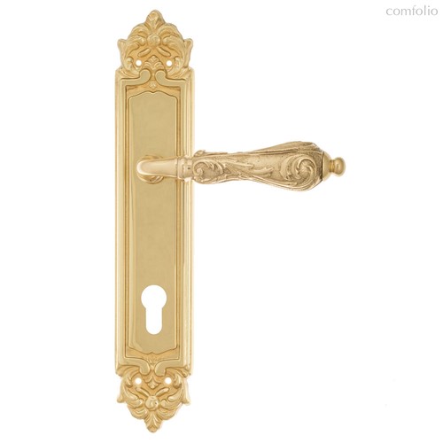 Дверная ручка Venezia Monte Cristo CYL на планке PL96 полированная латунь - Venezia Collezione