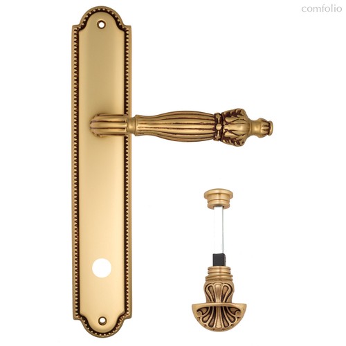 Дверная ручка Venezia Olimpo WC-4 на планке PL98 французское золото + коричневый - Venezia Collezione