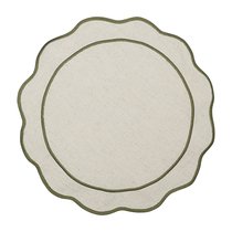 Салфетка под приборы Anemone из коллекции Trendy Ruffles, ?38 см, оливковый - Tkano