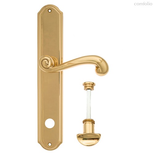 Дверная ручка Venezia Carnevale WC-2 на планке PL02 полированная латунь - Venezia Collezione